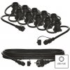 EMOS DCPZ01 START SET Párty svetelná reťaz spojovacia na žiarovky 10xE27, 7,35m IP44 čierna, adaptér EMOS DCPZ01 START SET Párty svetelná reťaz spojovacia na žiarovky 10xE27, 7,35m IP44 čierna, adaptér