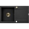 Invena Tesalia, 1-komorový granitový drez s odkvapkávačom 760x440x160 mm + zlatý automatický sifón, INV-AZ-01-Z43-B Invena Tesalia, 1-komorový granitový drez s odkvapkávačom 760x440x160 mm + zlatý automatický sifón, INV-AZ-01-Z43-B
