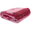 Darymex Vianočná bavlna maroon ružová deka 150X200