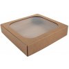 Darčeková krabička s priehľadným vekom 200x195x40 mm, kraftová - hnedá Darčeková krabička s priehľadným vekom 200x195x40 mm, kraftová - hnedá