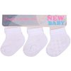 Dojčenské pruhované ponožky New Baby biele - 3ks, veľ. 56 (0-3m)