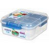 SISTEMA To Go Bento Cube 1,25 l - obedová krabička / plastová raňajková krabička s troma komorami a nádobkou na omáčku SISTEMA To Go Bento Cube 1,25 l - obedová krabička / plastová raňajková krabička s troma komorami a nádobkou na omáčku