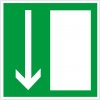 Piktogram Úniková cesta-Únikový východ dole šípka - 100x100 mm, Pastová tabuľka 0,5 mm Piktogram Úniková cesta-Únikový východ dole šípka - 100x100 mm, Pastová tabuľka 0,5 mm