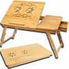 Bambusový stolík pod laptop, skladací, nastaviteľný, do postele Bambusový stolík pod laptop, skladací, nastaviteľný, do postele