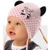 AJS Baby čiapka prechodná ružová s uškami
