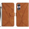 Peňaženkové kožené puzdro Stitching na Oppo A38 - Hnedá Peňaženkové kožené puzdro Stitching na Oppo A38 - Hnedá