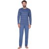 Pánské pyžamo dlouhé proužkované modré
