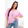 Kesi Dámska bavlnená blúzka oversize s krátkymi rukávmi čierna Farba: Ružová, Veľkosť: UNI Kesi Dámska bavlnená blúzka oversize s krátkymi rukávmi čierna Farba: Ružová, Veľkosť: UNI