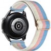 eses Nastaviteľný nylónový elastický loop remienok pre smart hodinky 20 mm Farba: pruhy biela - ružová - modrá