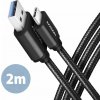 AXAGON BUCM3-AM20AB, SPEED kábel USB-C USB-A, 2 m, USB 3.2 Gen 1, 3A, ALU, opletenie, čierny BUCM3-AM20AB AXAGON BUCM3-AM20AB, SPEED kábel USB-C USB-A, 2 m, USB 3.2 Gen 1, 3A, ALU, opletenie, čierny BUCM3-AM20AB