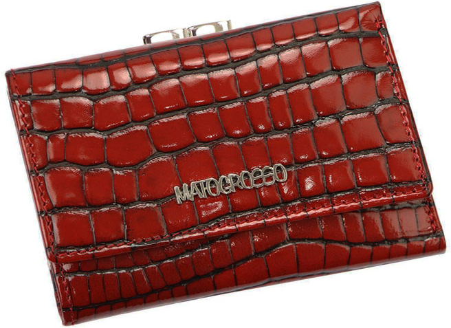 Mato Grosso malá dámska štruktúrovaná kožená peňaženka červená