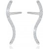 Šperky eshop - Náušnice zo striebra 925 - číra zirkónová vlnka, puzetky a háčiky SP05.15 Šperky eshop - Náušnice zo striebra 925 - číra zirkónová vlnka, puzetky a háčiky SP05.15