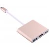 AppleMix Redukcia / adaptér / rozbočovač USB-C na USB-C + USB 3.0 OTG + HDMI - zlatý AppleMix Redukcia / adaptér / rozbočovač USB-C na USB-C + USB 3.0 OTG + HDMI - zlatý