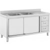 Drezová skriňa - 2 drezy - Royal Catering - ušľachtilá oceľ - 160 x 60 cm RC-IKS04 Drezová skriňa - 2 drezy - Royal Catering - ušľachtilá oceľ - 160 x 60 cm RC-IKS04