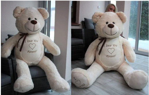 Veľký medveď I ♡ Love You Forever Béžová Farba Béžová 180 cm