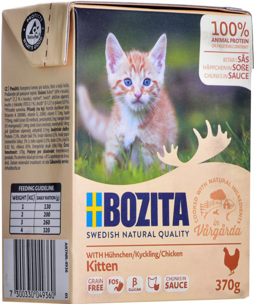 Bozita Cat Kitten kousky v omáčce s kuřecím 370 g