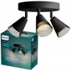 Povrchové stropné bodové svietidlo Plafond 3x GU10 Black Cleft Philips Povrchové stropné bodové svietidlo Plafond 3x GU10 Black Cleft Philips