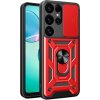 Hybridný pancier Camshield s krytom kamery a kovovým krúžkom pre Samsung Galaxy S25 Ultra – červený Hybridný pancier Camshield s krytom kamery a kovovým krúžkom pre Samsung Galaxy S25 Ultra – červený