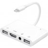 AppleKing 5v1 redukcia - HDMI / 3,5 mm jack / Lightning / 2x USB-A na Lightning - biela AppleKing 5v1 redukcia - HDMI / 3,5 mm jack / Lightning / 2x USB-A na Lightning - biela