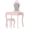 Detský toaletný stolík ružový s taburetkou Detský toaletný stolík ružový s taburetkou