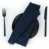 Tom Linen Prestieranie s strapcami Navy Washed 30x40 cm Tom Linen Prestieranie s strapcami Navy Washed 30x40 cm