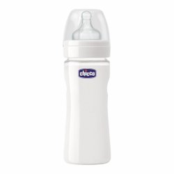 Chicco Sklenená Fľaša Well-Being bez BPA silikón 240ml