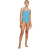 Modibodi dievčenské menštruačné plavky Splice One Piece Super Wavy Blue jednodielne