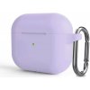 Silikónové puzdro pre Airpods 3 s karabínou - Fialová Silikónové puzdro pre Airpods 3 s karabínou - Fialová