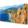 Obraz Canvas Útes pobrežie more hory 100x50 cm Obraz Canvas Útes pobrežie more hory 100x50 cm