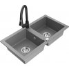 MEXEN/S MEXEN/S - Mario granitový drez 2-bowl vrátane batérie Elia, šedá 6504-71-670101-70 MEXEN/S MEXEN/S - Mario granitový drez 2-bowl vrátane batérie Elia, šedá 6504-71-670101-70