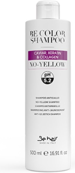 Be Hair Be Color NO YELLOW Shampoo šampón proti žltému nádychu s kaviárom kolagénom a keratínom 500 ml