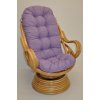 Nábytek PEGAS Ratanové houpací křeslo Swivel medové polstr fialový melír Nábytek PEGAS Ratanové houpací křeslo Swivel medové polstr fialový melír