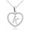 Minet Strieborný náhrdelník písmeno v srdiečku