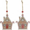 Kinekus Ozdoba závesná domček perník 9,5 cm sada 2 ks drevo