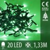 Vianočná LED svetelná reťaz vnútorná - 20LED - 1,33M Zelená Vianočná LED svetelná reťaz vnútorná - 20LED - 1,33M Zelená