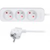 Solight predlžovací prívod 3m, 3 zásuvky, 16A/3680W, PVC, biely Solight predlžovací prívod 3m, 3 zásuvky, 16A/3680W, PVC, biely