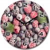 Sklenené nástenné hodiny okrúhle Mrazené lesné ovocie fi 30 cm Sklenené nástenné hodiny okrúhle Mrazené lesné ovocie fi 30 cm