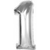 Balón fóliový Smart, číslica 1, strieborná, 92 cm Balón fóliový Smart, číslica 1, strieborná, 92 cm