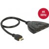 Delock Delock HDMI UHD Switch 3 x HDMI in > 1 x HDMI out 4K s integrovaným káblom 50 cm Delock Delock HDMI UHD Switch 3 x HDMI in > 1 x HDMI out 4K s integrovaným káblom 50 cm