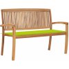 Záhradná lavica teak / látka Dekorhome Záhradná lavica teak / látka Dekorhome