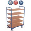 Variofit Vysoký policový vozík, Variofit, 5 políc (84 x 48 cm), do 250 kg, modrá/antracit Farba: modrá RAL5010 Variofit Vysoký policový vozík, Variofit, 5 políc (84 x 48 cm), do 250 kg, modrá/antracit Farba: modrá RAL5010