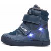 D.D.Step Detské chlapčenské zimné topánky blikajúce LED Royal blue W068-52998AM