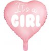 PartyDeco Fóliový balón ružové srdce It's a girl (Vhodné pre plnenie vzduchom aj héliom.) PartyDeco Fóliový balón ružové srdce It's a girl (Vhodné pre plnenie vzduchom aj héliom.)