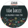 Vianočná nálepka 100 ks kruh 10 x 10 cm s logom, ornament Vianočná nálepka 100 ks kruh 10 x 10 cm s logom, ornament