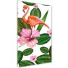 Vertikálny foto obraz sklenený Plameňáci a květiny 50x100 cm Vertikálny foto obraz sklenený Plameňáci a květiny 50x100 cm