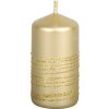 Vianočná sviečka valec ANDROMEDA Ø5 x 10 cm zlatá Vianočná sviečka valec ANDROMEDA Ø5 x 10 cm zlatá