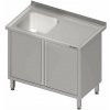 Stůl s jednokomorovým dřezem z levé strany, křídlové dveře 700x600x850 mm | STALGAST, 980736070 inox Stůl s jednokomorovým dřezem z levé strany, křídlové dveře 700x600x850 mm | STALGAST, 980736070 inox