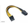 AKASA kabel redukce napájení z 6pin PCIe na 8pin ATX 12V, 15cm