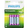 Philips HR03 mikrotužkový akumulátor typu AAA Ni-MH 700 mAh 1.2 V 4 ks; 3029 Philips HR03 mikrotužkový akumulátor typu AAA Ni-MH 700 mAh 1.2 V 4 ks; 3029