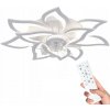 Veľký stropný LED ventilátor Lotosový kvet biely s režimom zimy Veľký stropný LED ventilátor Lotosový kvet biely s režimom zimy